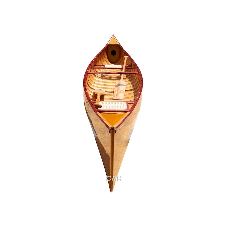 Wooden Canoe with Ribs 16 Mahogany