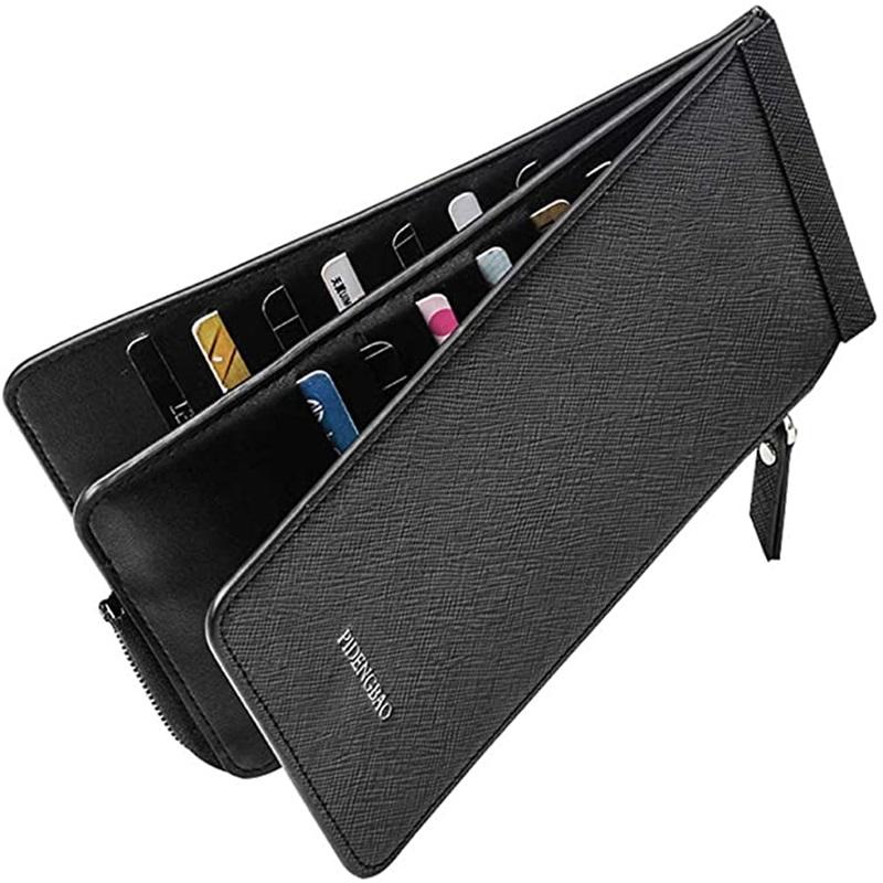 HULIANFU Multifunctional Long Wallet Card package Natural Resin Material Electroplated Metal Zipper High Quality Waterproof Wallet - Deanwangkt