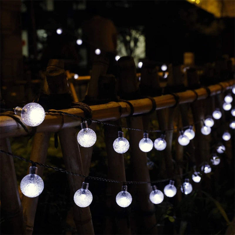 HULIANFU Solar String Lights Outdoor 60 Led Crystal Globe Lights with 8 Modes Waterproof Solar Powered Patio Light for Garden Party Decor - Deanwangkt