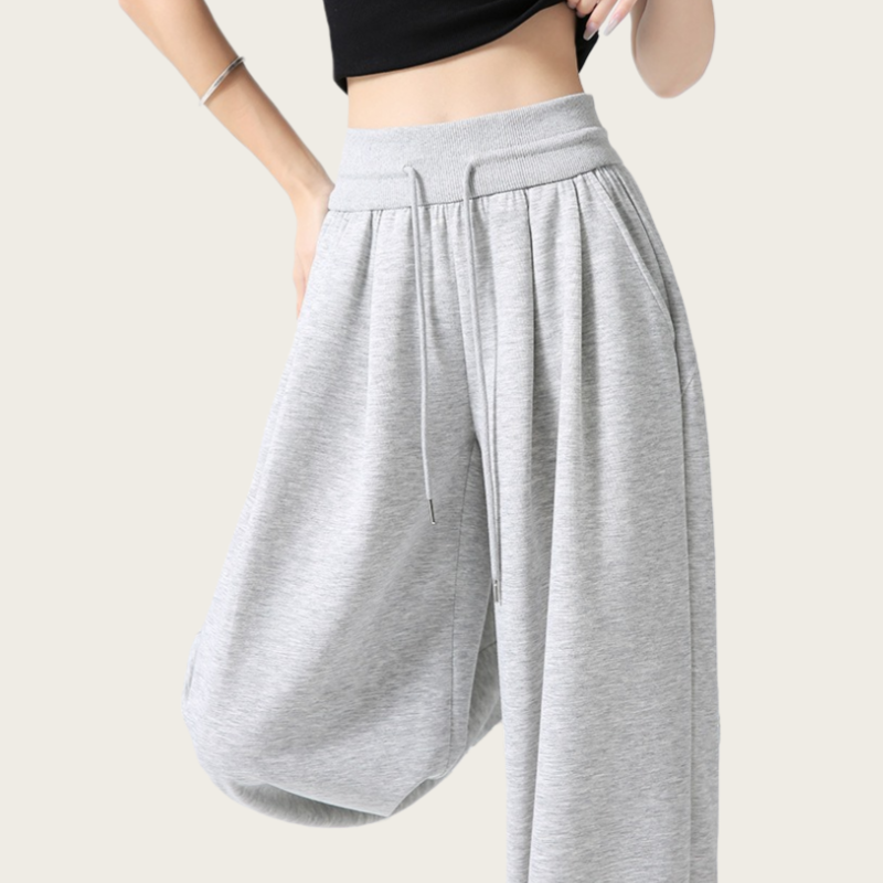 Women’s High-Waist Relaxed Wide-Leg Drawstring Sweatpants
