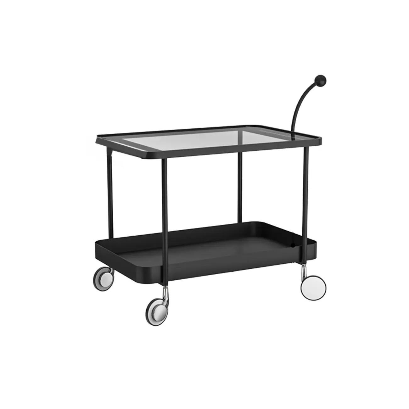 Rectangular Tall Rotating Modern Glass Metal Side Table