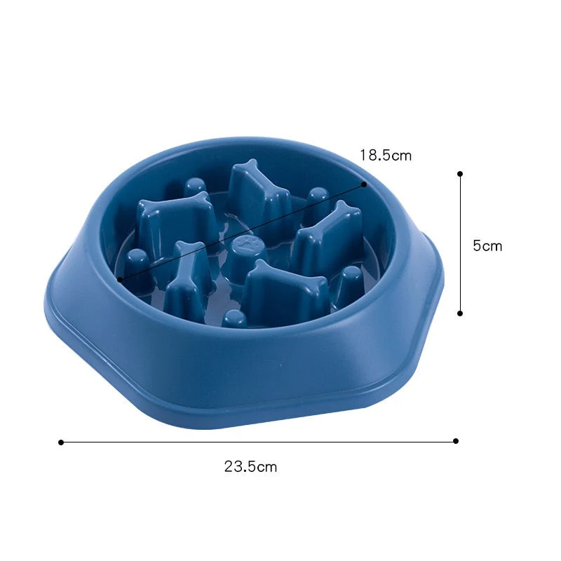 HULIANFU Pet Dog Bowl Dog Slow Feeder Bowl Puppy Cat Slow Eating Dish Bowl Anti-Gulping Food Plate Feeding Dog Cat Food Bowl Pet Supplies - Deanwangkt