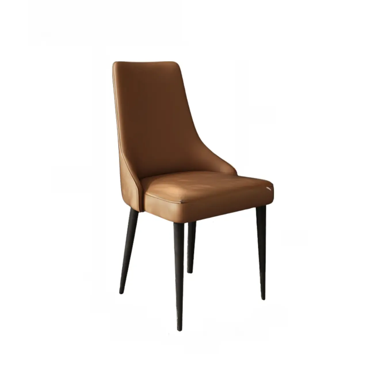 Modern Armless Faux Leather Upholstered High Back Dining Chair