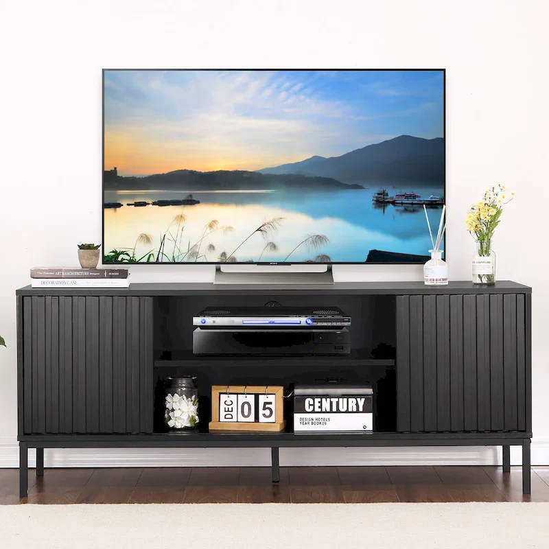 Mid Century Modern TV Stand for 65 inch TV, Entertainment Center with Storage - 55 inches