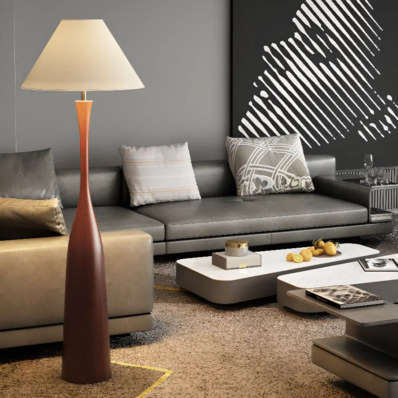 65 Modern Metal Bottle-Shaped Floor Lamp