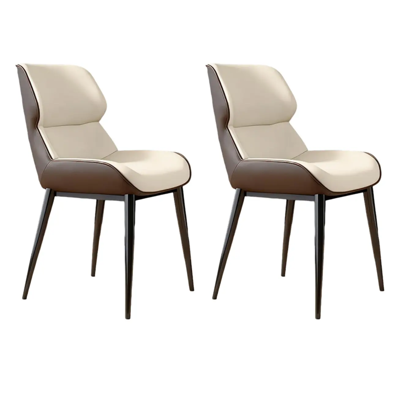 Modern Faux Leather Wingback Dining Chair Set of 2