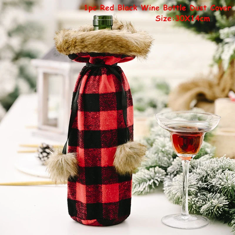 HULIANFU   Xmas Wine Bottle Dust Cover Noel Navidad Christmas Decoration for Home Dinner Decor Christmas Gift Tree Ornament New Year 2026 - Deanwangkt