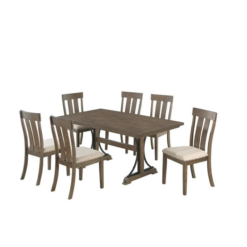 Best Quality Furniture Rustic Brown Oak Dining Sets
