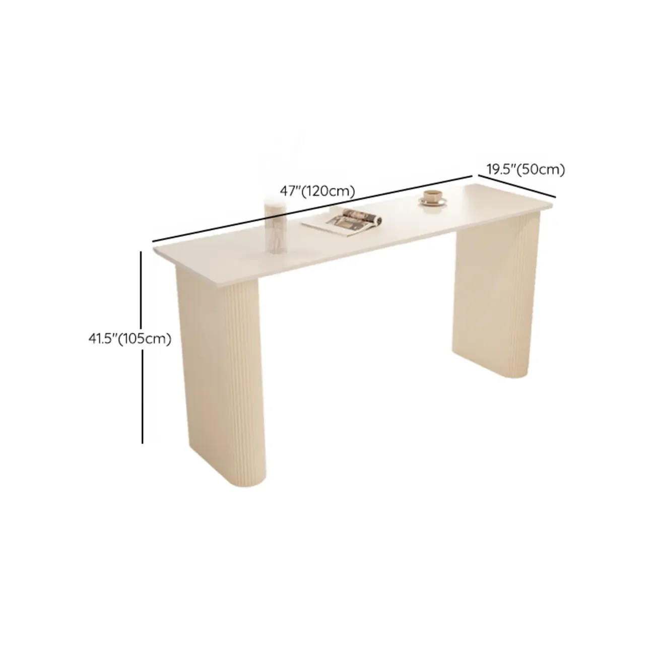 Modern White Stone Top Metal Double Pedestal Bar Tables