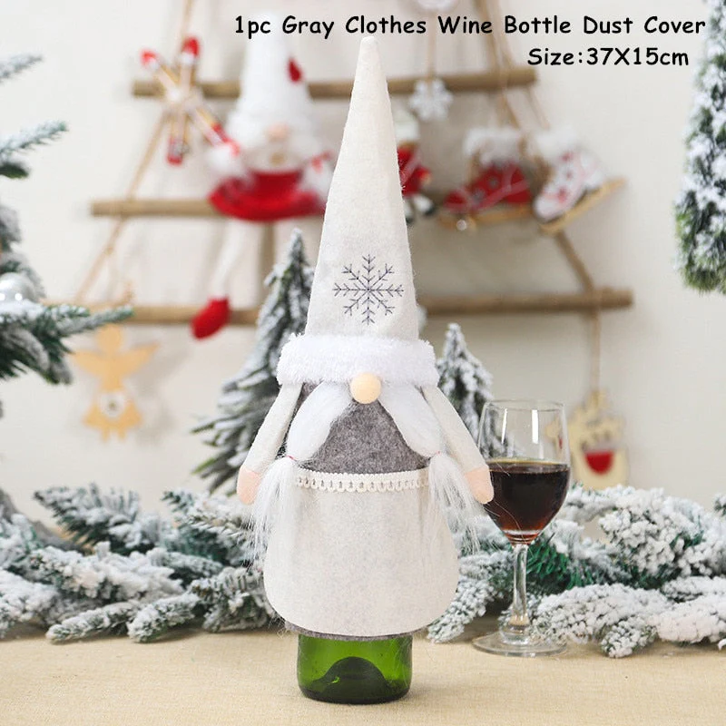 HULIANFU   Xmas Wine Bottle Dust Cover Noel Navidad Christmas Decoration for Home Dinner Decor Christmas Gift Tree Ornament New Year 2026 - Deanwangkt