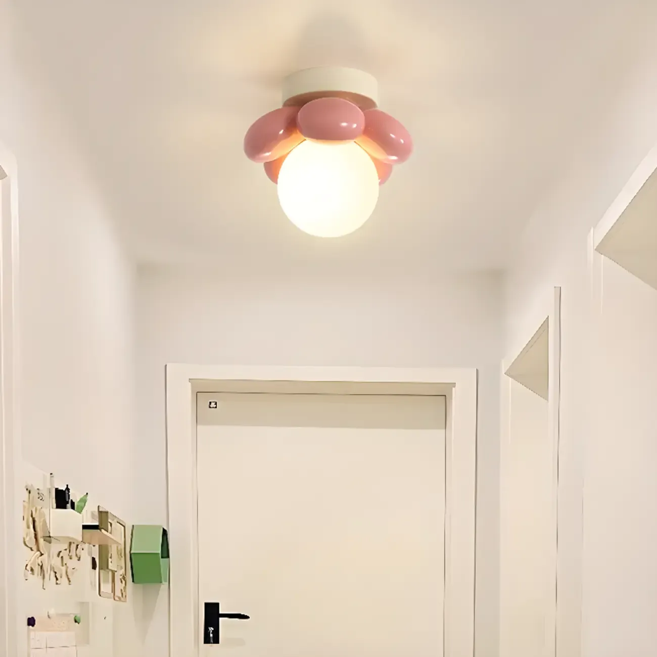 Modern Mini LED Semi-Flush Ceiling Light in Flower Shape