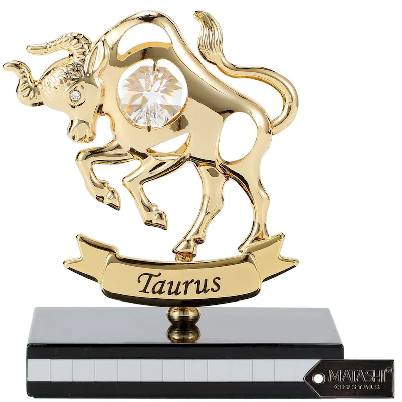 Matashi 24K Gold Plated Zodiac Astrological Sign Taurus Figurine