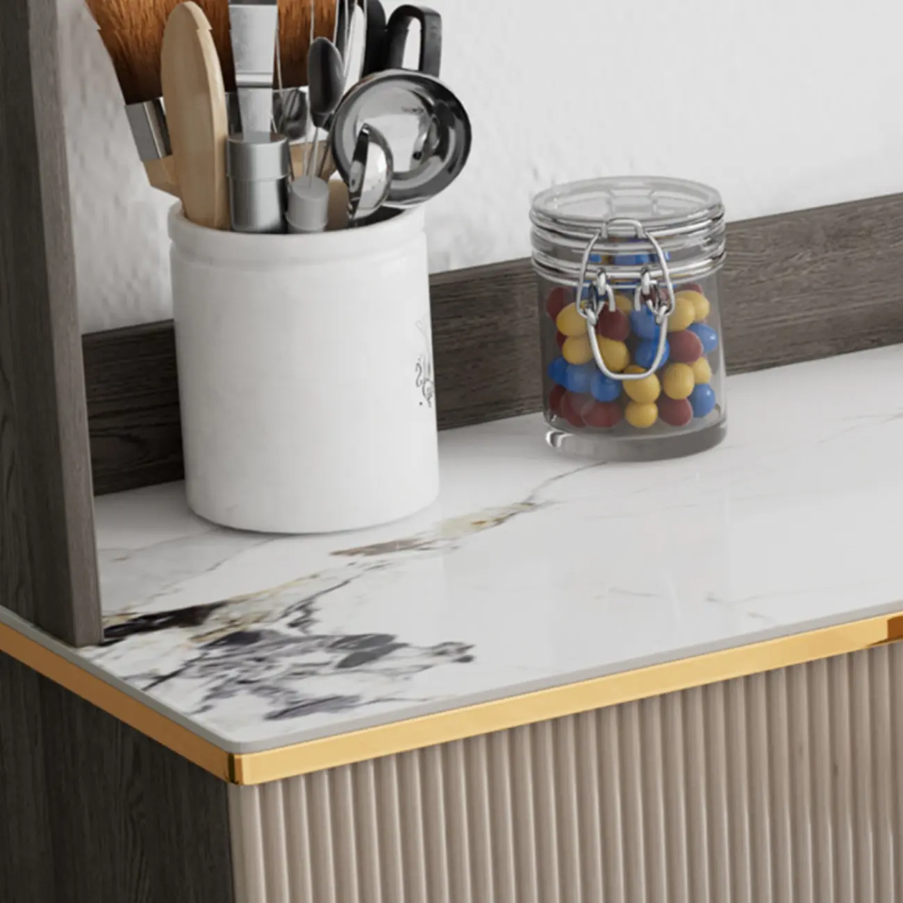 Glam Adjustable Wooden Dining Hutch China Cabinet