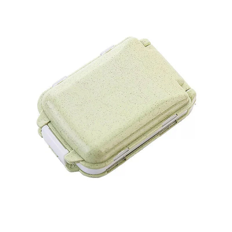 HULIANFU Pill Box Wheat Sealed 8 Grids Pill Container Organizer Health Care Drug Travel Divider 7 Day Pill Storage Bag Travel Pill Cases - Deanwangkt