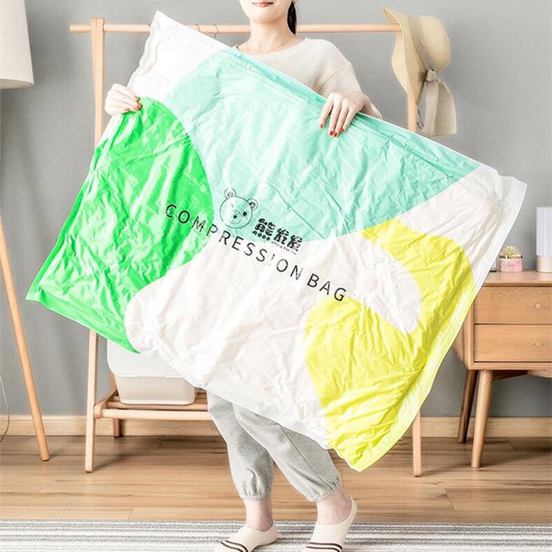 HULIANFU Reusable Vacuum Bag and Pump Cover for Clothes Storing Large Plastic Compression Empty Bag Travel Accessories Storage Container - Deanwangkt