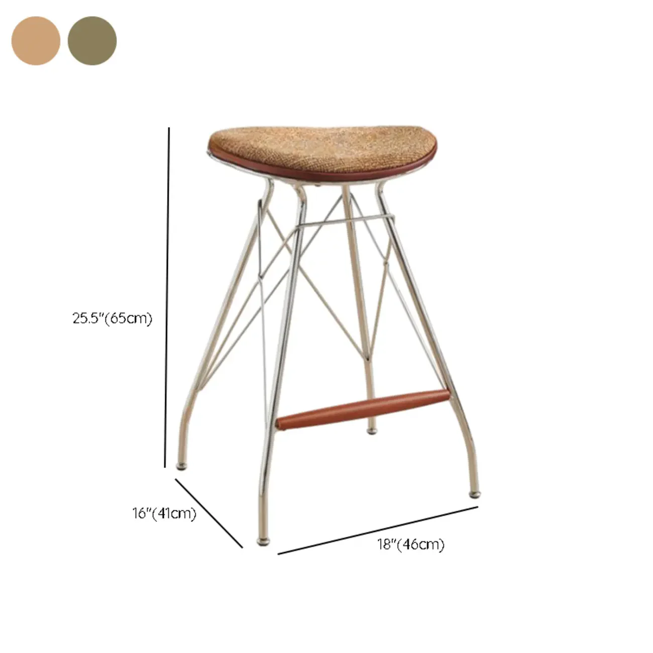 Adjustable Metal Frame Knitting Cushion Backless Bar Stool