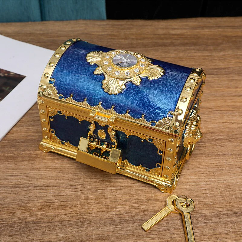 HULIANFU Luxury Golden Double Layers Jewelry Organizer Metal Storage Box Desk Makeup Organizers Box With Drawer Gift For Girl Friend.Z223 - Deanwangkt