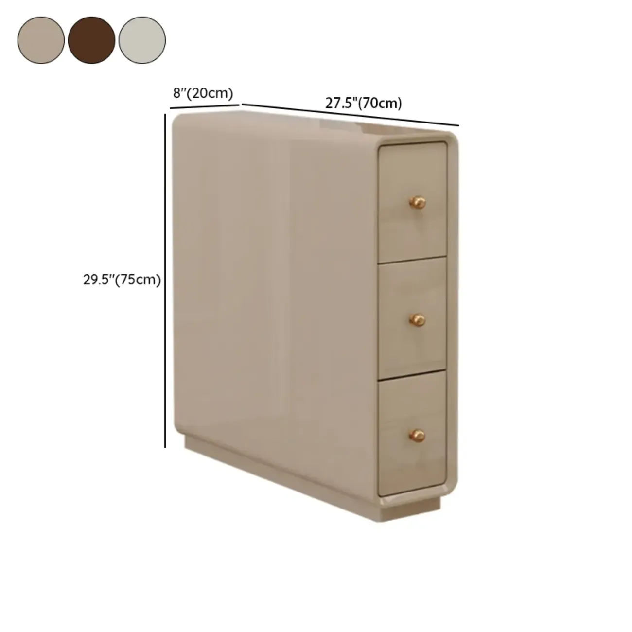 Narrow Rectangle Walnut Wood Side Table with Drawers