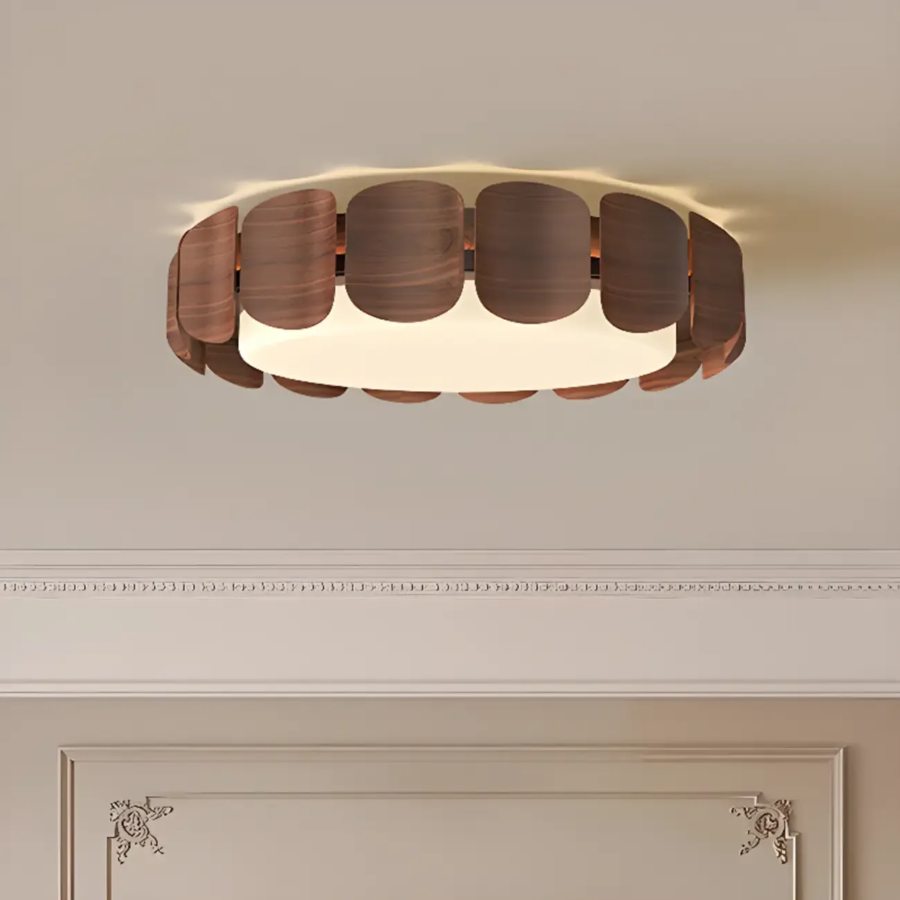 Circle Dimmable 2-Light Flush Mount Ceiling Light Fixture