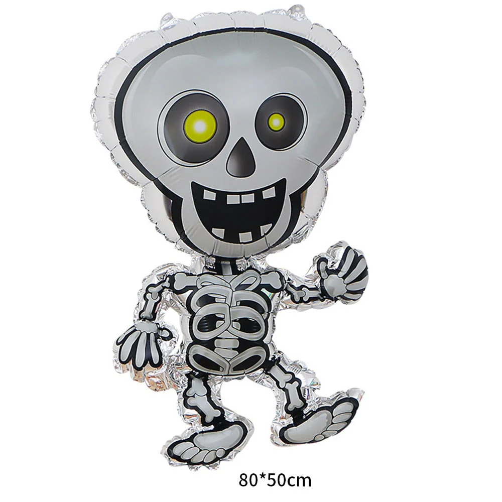 HULIANFU Large 86x165cm Skeleton Man Balloons Halloween Decorations Globos Scary Halloween Skull Ballons Halloween Party Home Decorations - Deanwangkt