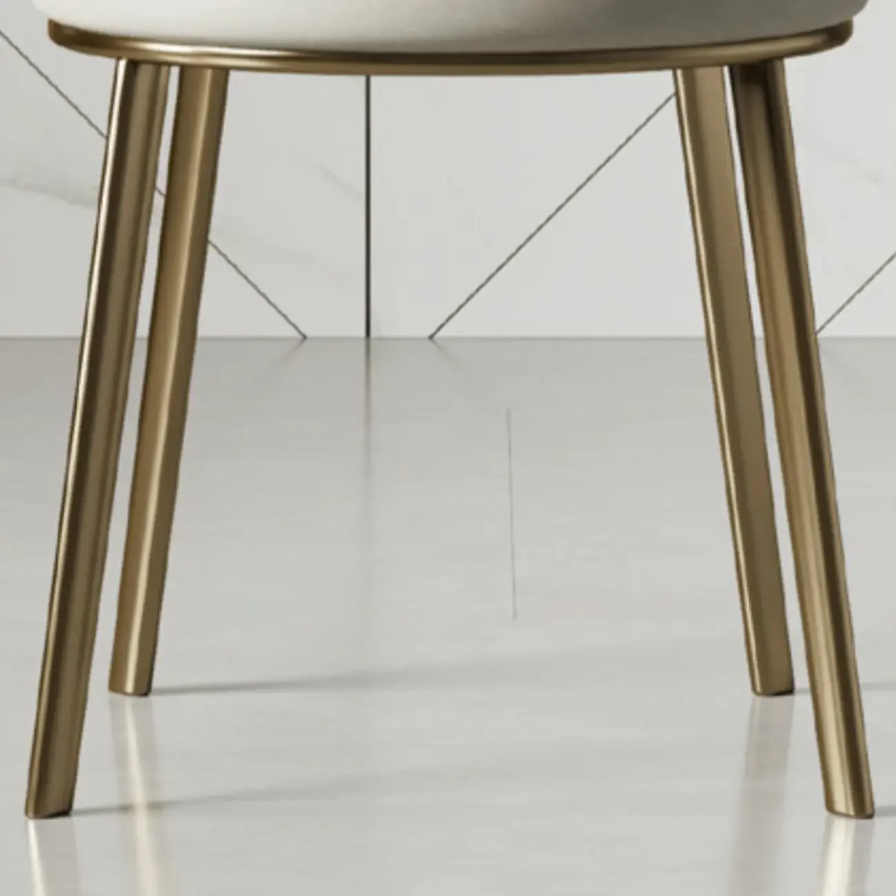 Sleek Gold Legs Faux Leather Upholstered Dining Chair