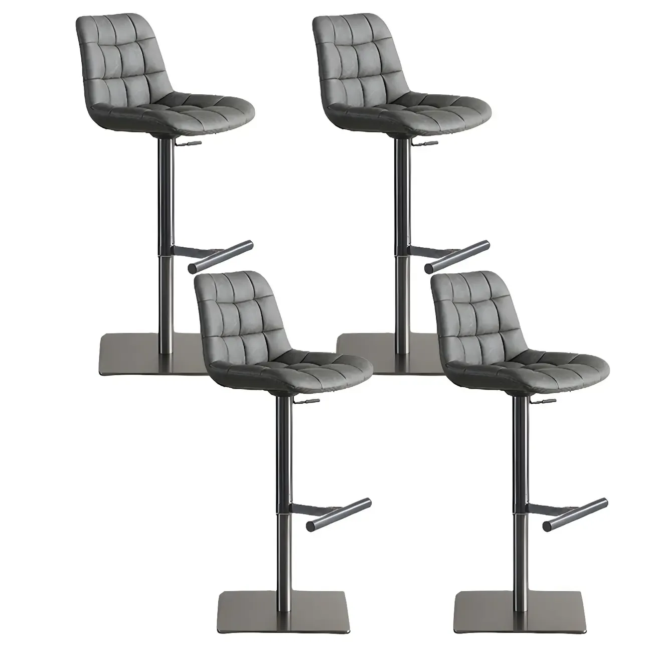 Modern Low Back Cushioned Swivel Adjustable Bar Stool