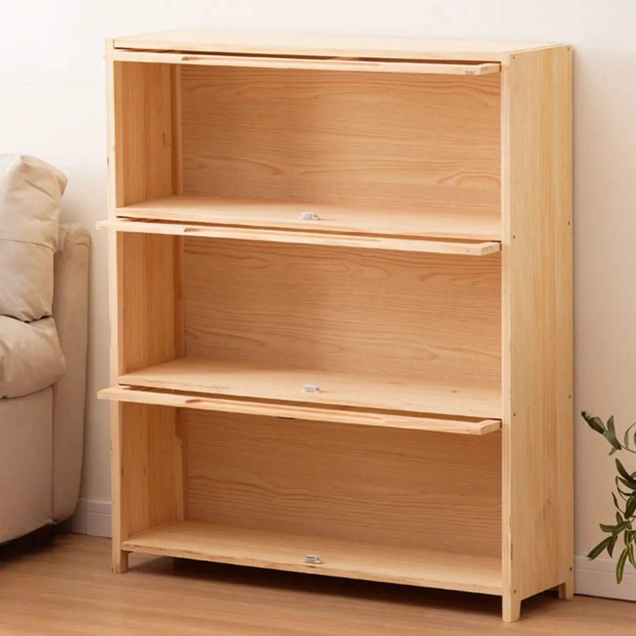 Solid Wood 5-Tier Display Open Shelving Unit Bookcase