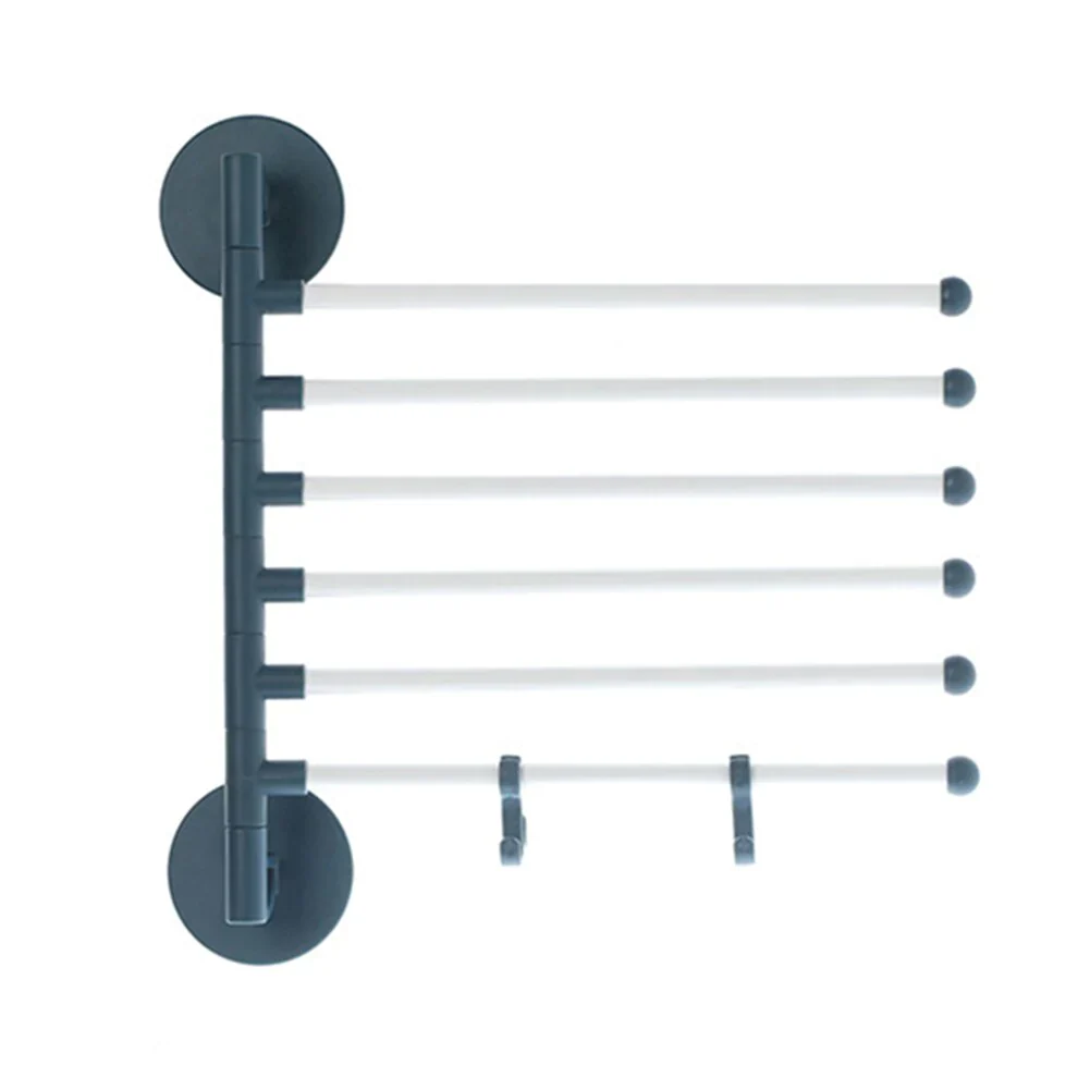 HULIANFU Multi-bar Wall Mounted Rotating Towel Rack Punch-free 180 Degree Bathroom Bath Towel Hanger Holder Stand Tools Accessories - Deanwangkt