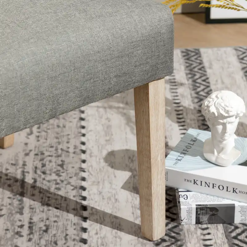 5 Piece Dining Table Set, Wooden Kitchen Furniture Set, Round Table with Cross-Buck Pedestal Base and 4 Tufted Chairs