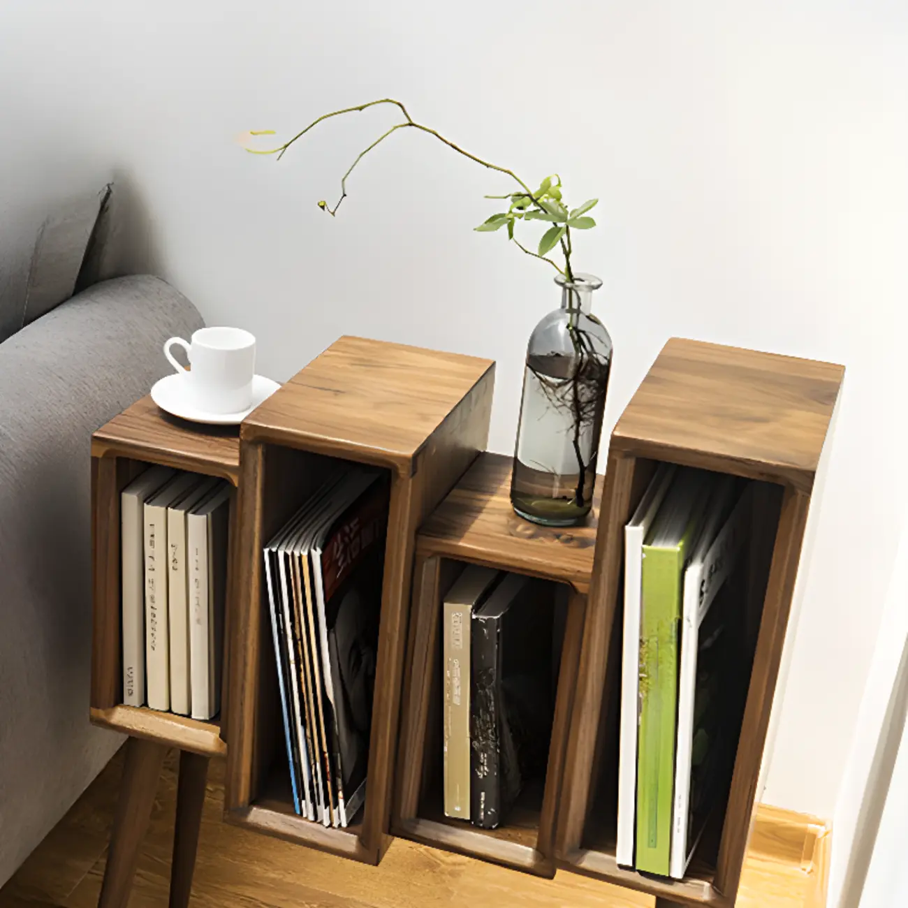 elegant Wood small freestanding Bookcase Closed Back