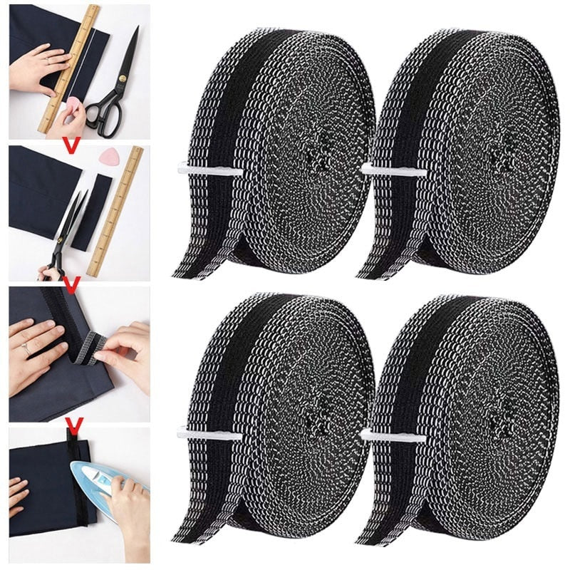 HULIANFU Self-Adhesive Pants Paste Iron on Pants Edge Shorten Repair Pants for Jean Clothing and Jean Pants Apparel DIY Sewing Fabric - Deanwangkt