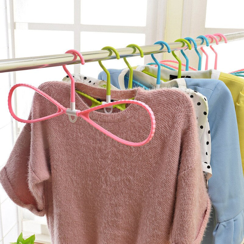 HULIANFU Plastic Laundry Hangers For Clothes X Type 8 Shape Anti Slip Dry Wet Clothing Hangers Rack 6 Color Light Rotary Clothes Hanger - Deanwangkt