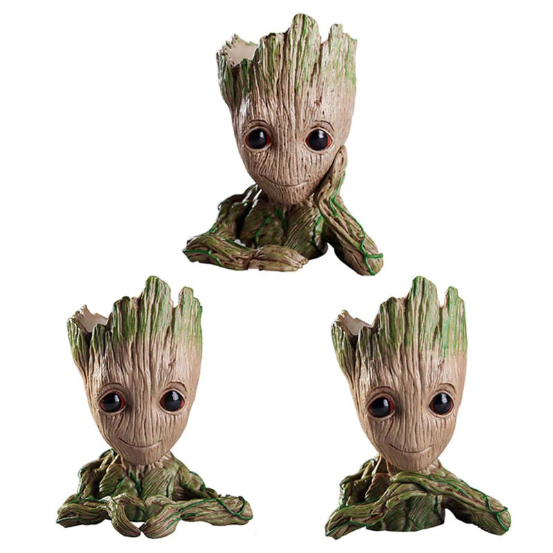 HULIANFU Strongwell Home Decoration Flower Vase Miniature Model Succulent Flower Pots Desktop Display Figurines Baby Groot Artware Gifts - Deanwangkt