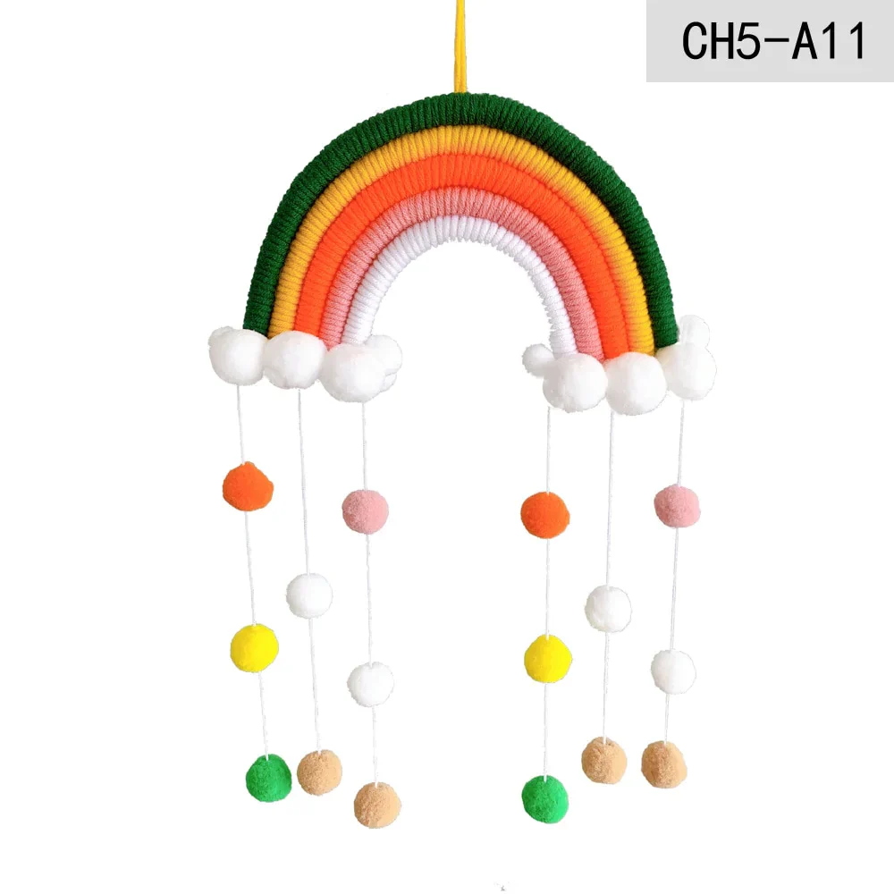 HULIANFU Nordic Cloud Rainbow Raindrop Wall Hangings Decoration For Kid Girls Bedroom Hanging Pendant Baby Bed Tent Hanging Toy Pendant - Deanwangkt