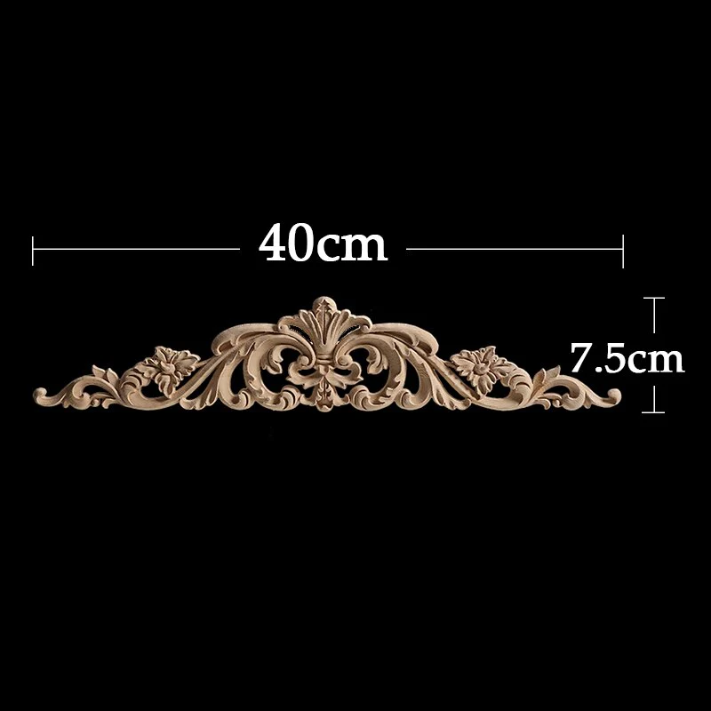 HULIANFU Long Rose Flower Exquisite Carving Natural Wood Appliques Furniture Wooden Mouldings Wmqe Vintage Unpainted Decoration Decal - Deanwangkt