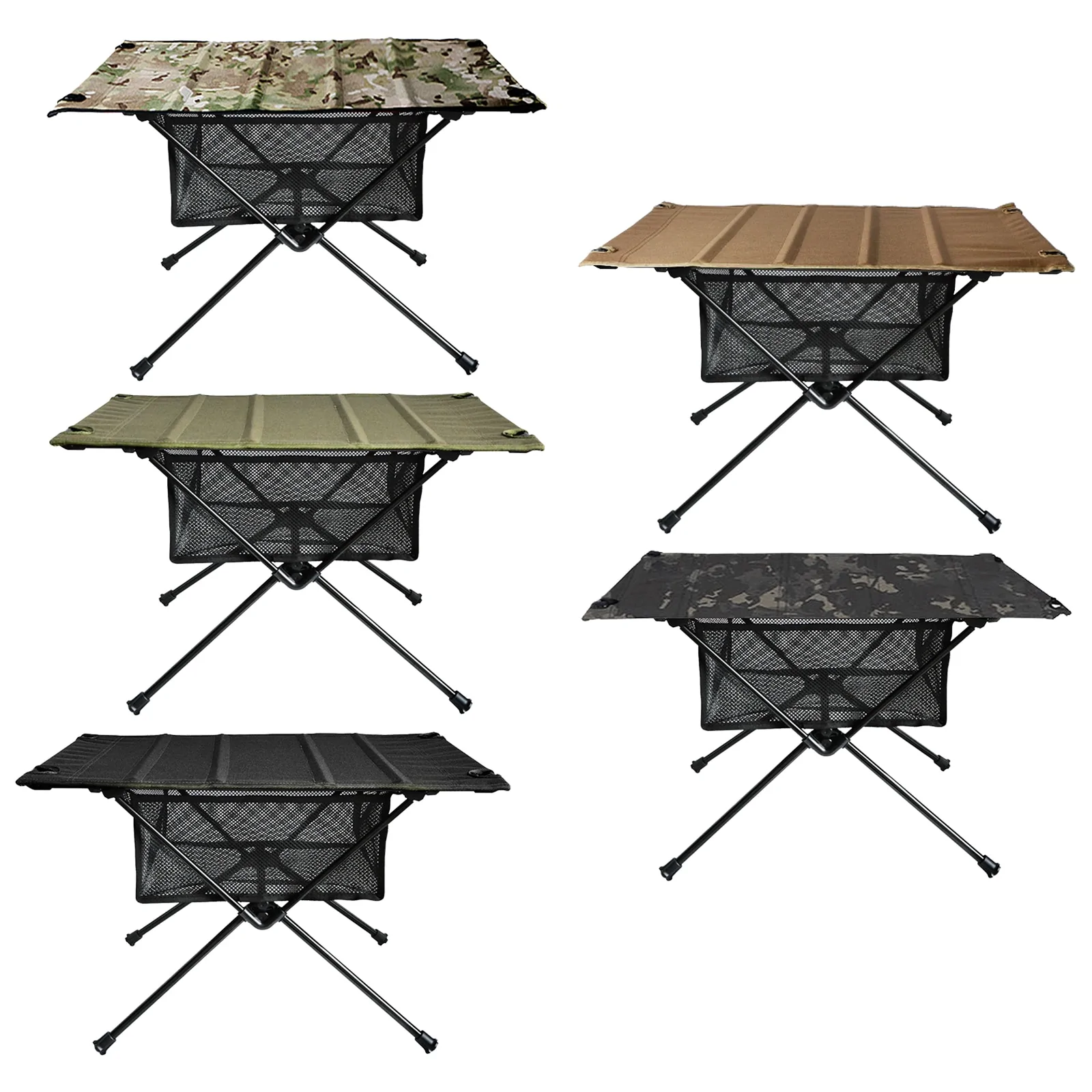 HULIANFU Outdoor Folding Table with Net Pocket Portable Foldable Aluminum Alloy Desk for Picnic Camping Garden Barbecue Desk Table - Deanwangkt