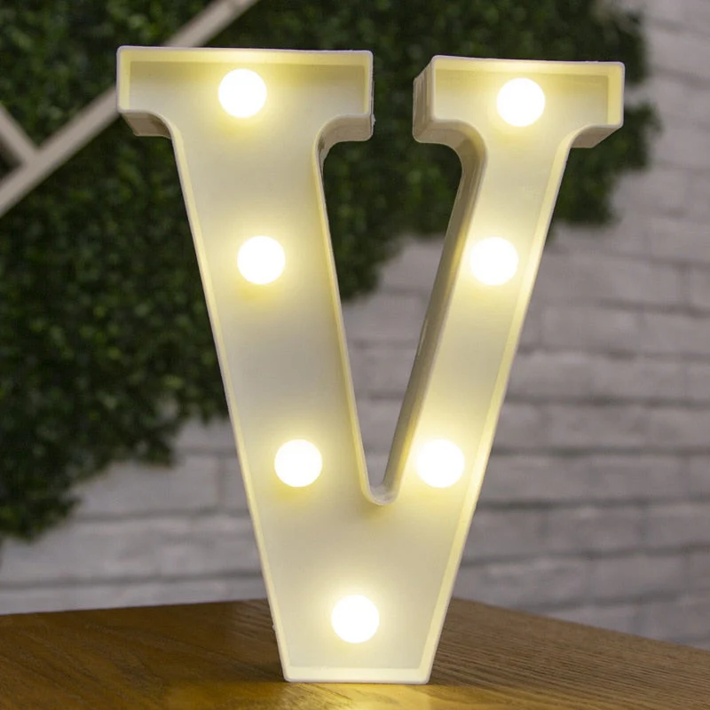 HULIANFU Luxury Alphabet Letter LED Lights Luminous Number Lamp  Battery Night Light for Home Wedding Birthday Christmas Party Decoration - Deanwangkt