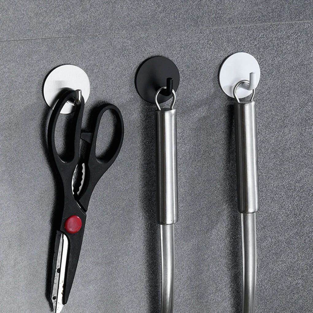 HULIANFU Wall Hook Storage Hanger 304 Stainless Steel Wall Hook Self-adhesive Towel Key Umbrella Hanger Hook for Kitchen Bathroom - Deanwangkt