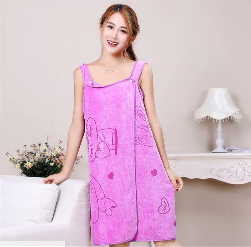 HULIANFU Microfiber Soft Bath Towel Fashion Women Sexy Wearable Quick Dry Magic Bathing Beach Spa Bathrobes Wash Clothing Beach Dresses - Deanwangkt