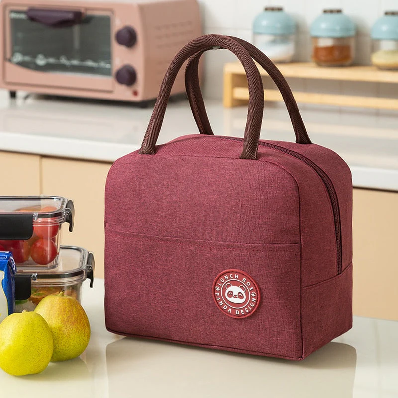 HULIANFU Portable Lunch Bag Lunch Box Thermal Insulated Canvas Tote Pouch Kids School Bento Portable Dinner Container Picnic Food Storage - Deanwangkt