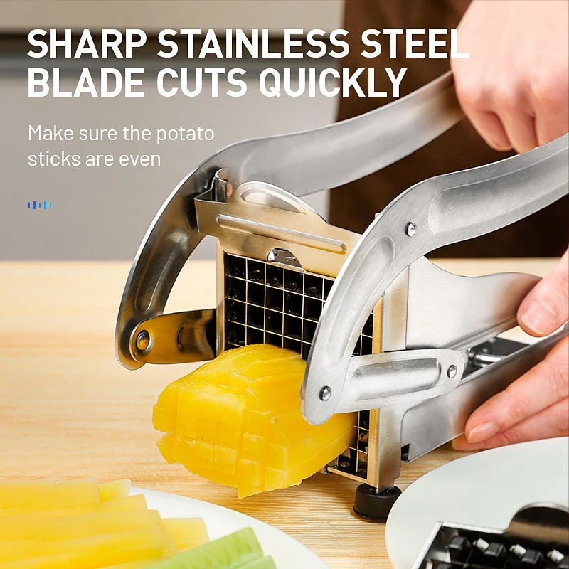 HULIANFU Stainless Steel French Fries Cutters Potato Chips Strip Cutting Machine Maker Slicer Chopper Dicer Home Kitchen Gadgets - Deanwangkt