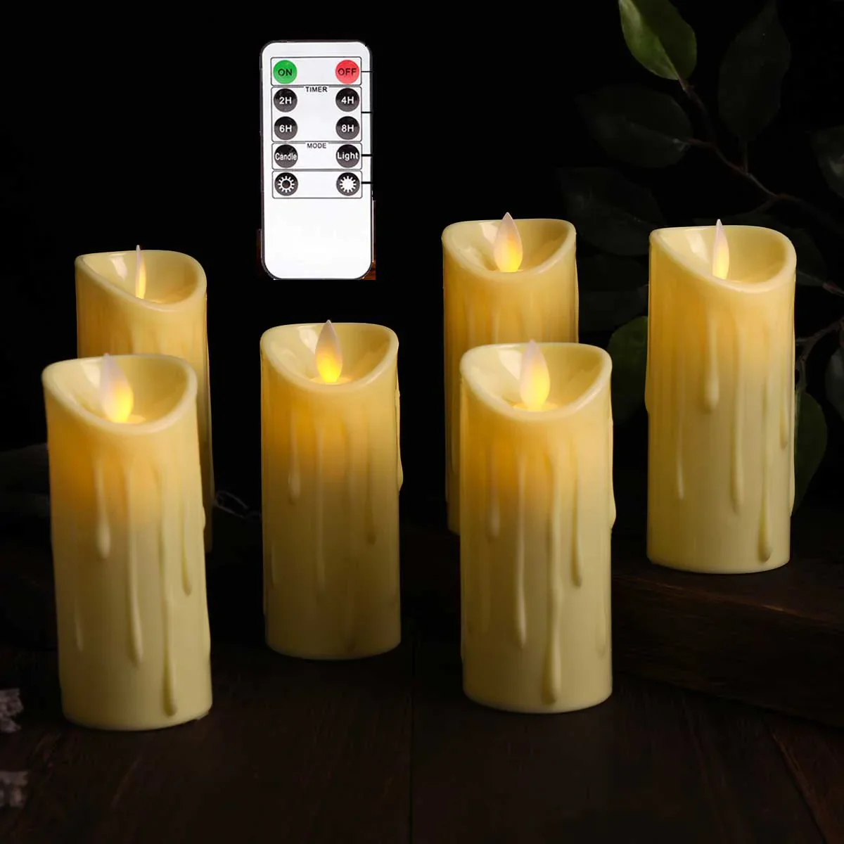 HULIANFU Pack of 3/6 LED Battery Operated Flameless Candles Remote Control,Moving Wick Swing Flame Pillar Candles For Wedding Birthday - Deanwangkt