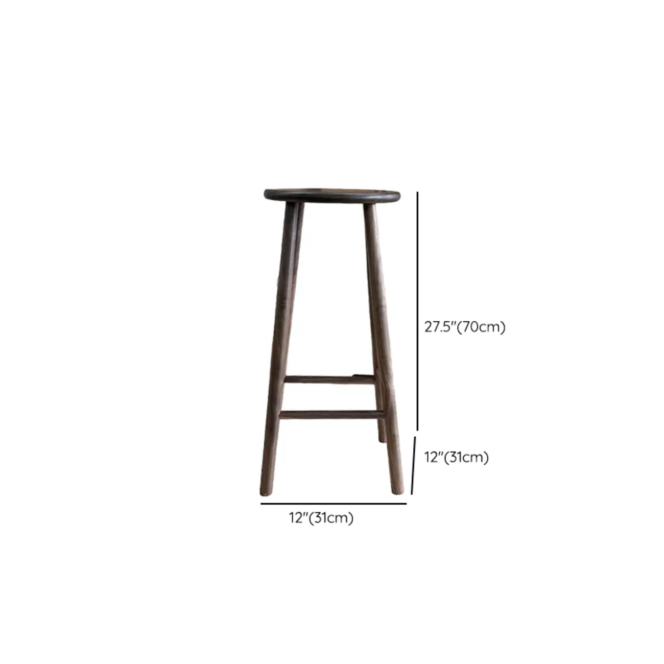 Bar Height Footrest Wood Modern Backless Bar Stools