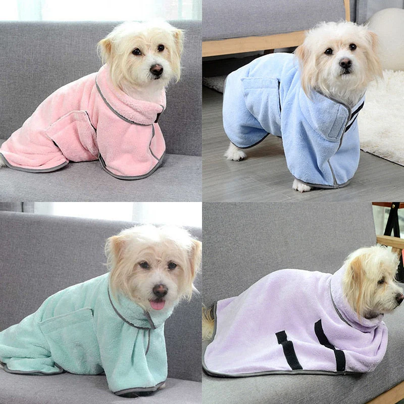 HULIANFU Pet Absorbent Towel Dog Bathrobe Xs-M Pet Dog Bath Towel For Small Medium Large Dogs Microfiber Super Absorbent Pet Drying Towel - Deanwangkt