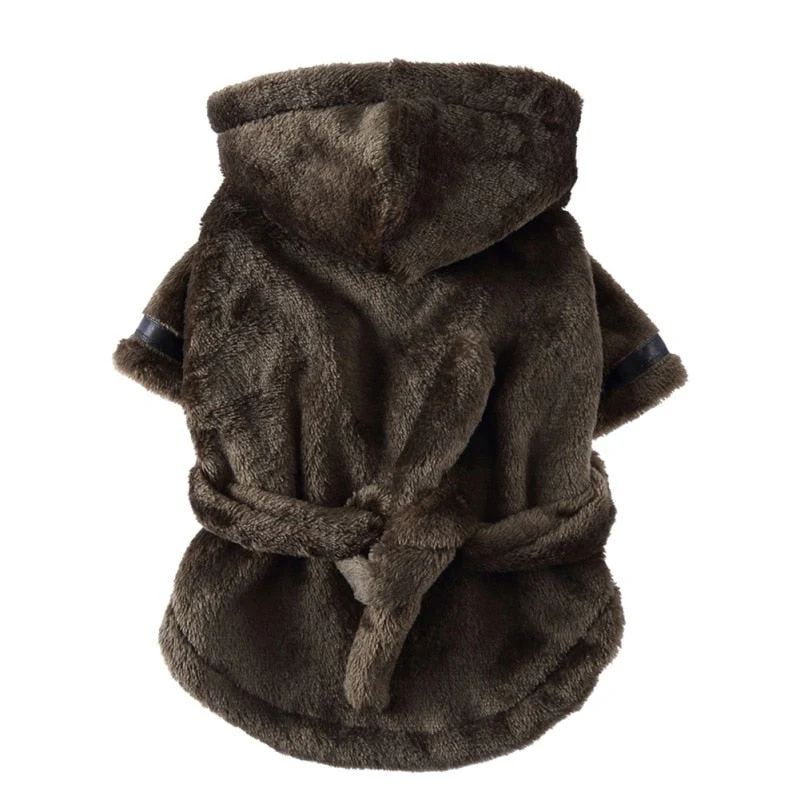 HULIANFU Pet Dog Towel Pajama with Hood Thickened Luxury Soft Cotton Hooded Bathrobe Quick Drying and Super Absorbent Dog Bath Towel - Deanwangkt