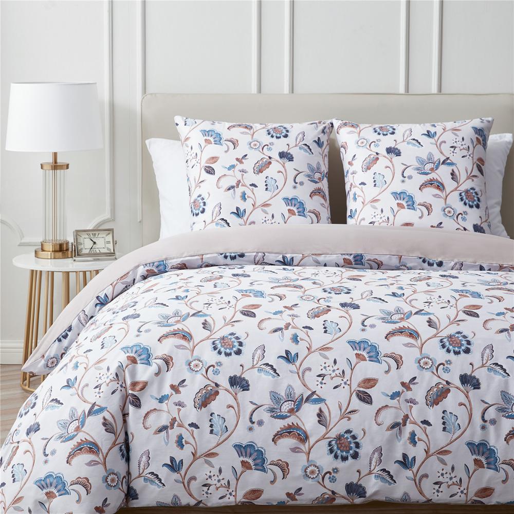HULIANFU Topfinel Bedding Sets 100%Pure Cotton Soft Comforter Pattern Duvet Cover Pillow Shams Bedding Cover Double Single 3 PCS Bed Set - Deanwangkt