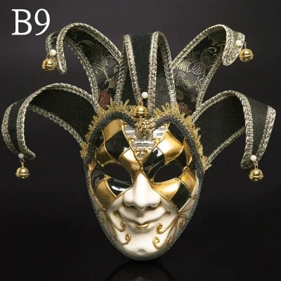 HULIANFU Newly High-end Venetian Masquerade Mask Mask Europe and The United States Halloween Clown Mask Show Supplies - Deanwangkt
