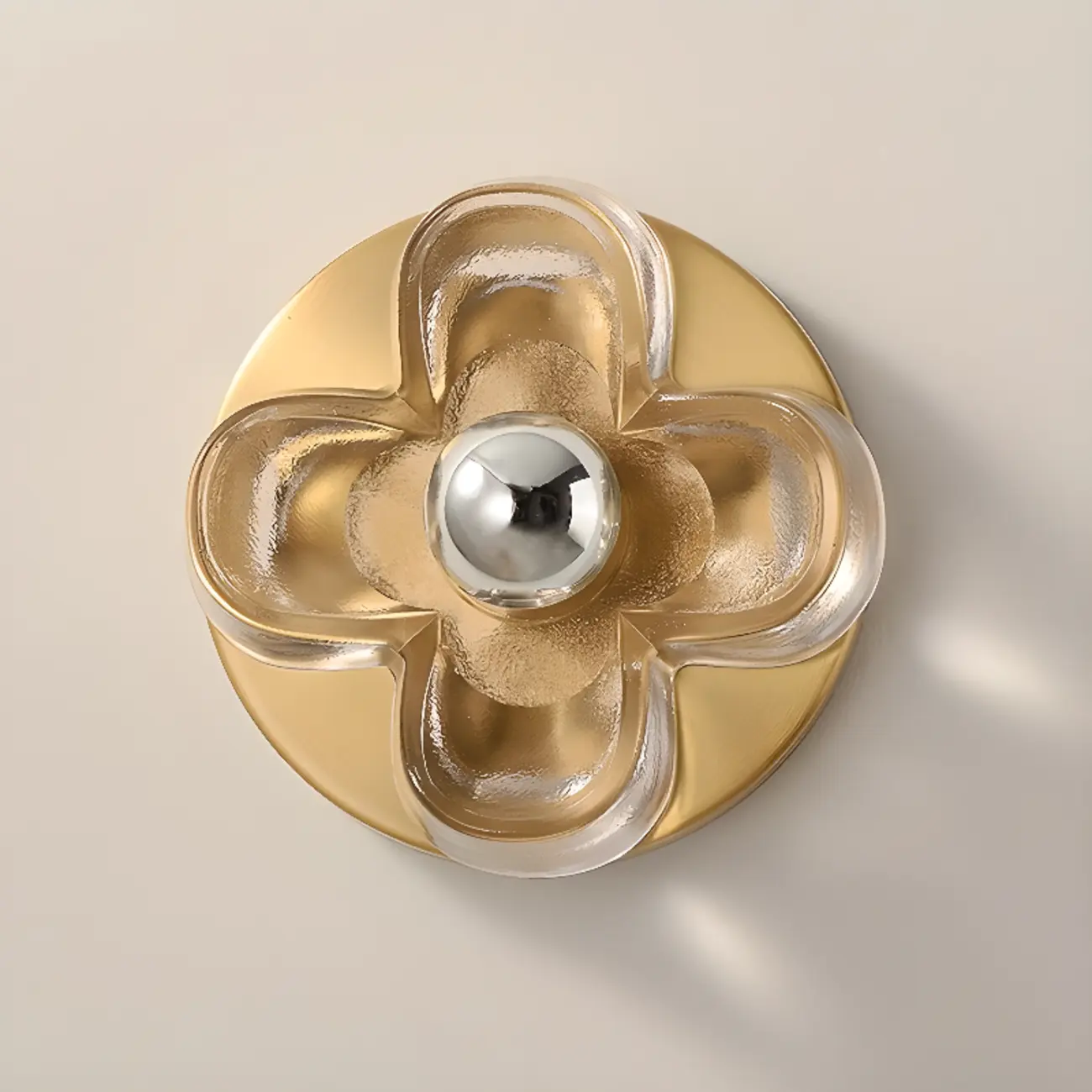 Modern Elegant Glass LED Vanity Light with Flower Design