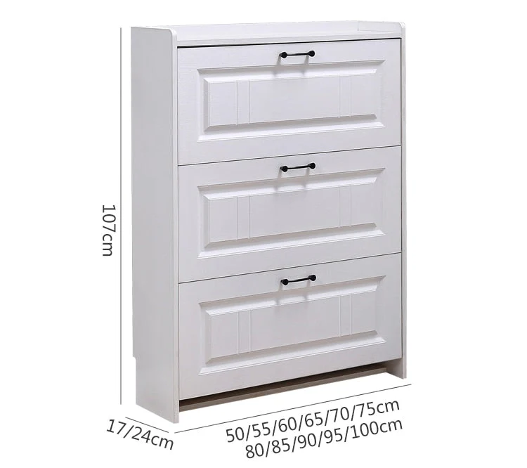 HULIANFU Tipping shoe cabinet shoe storage shelf simple narrow ultra-thin 17cm space-saving home hall entrance cabinet - Deanwangkt