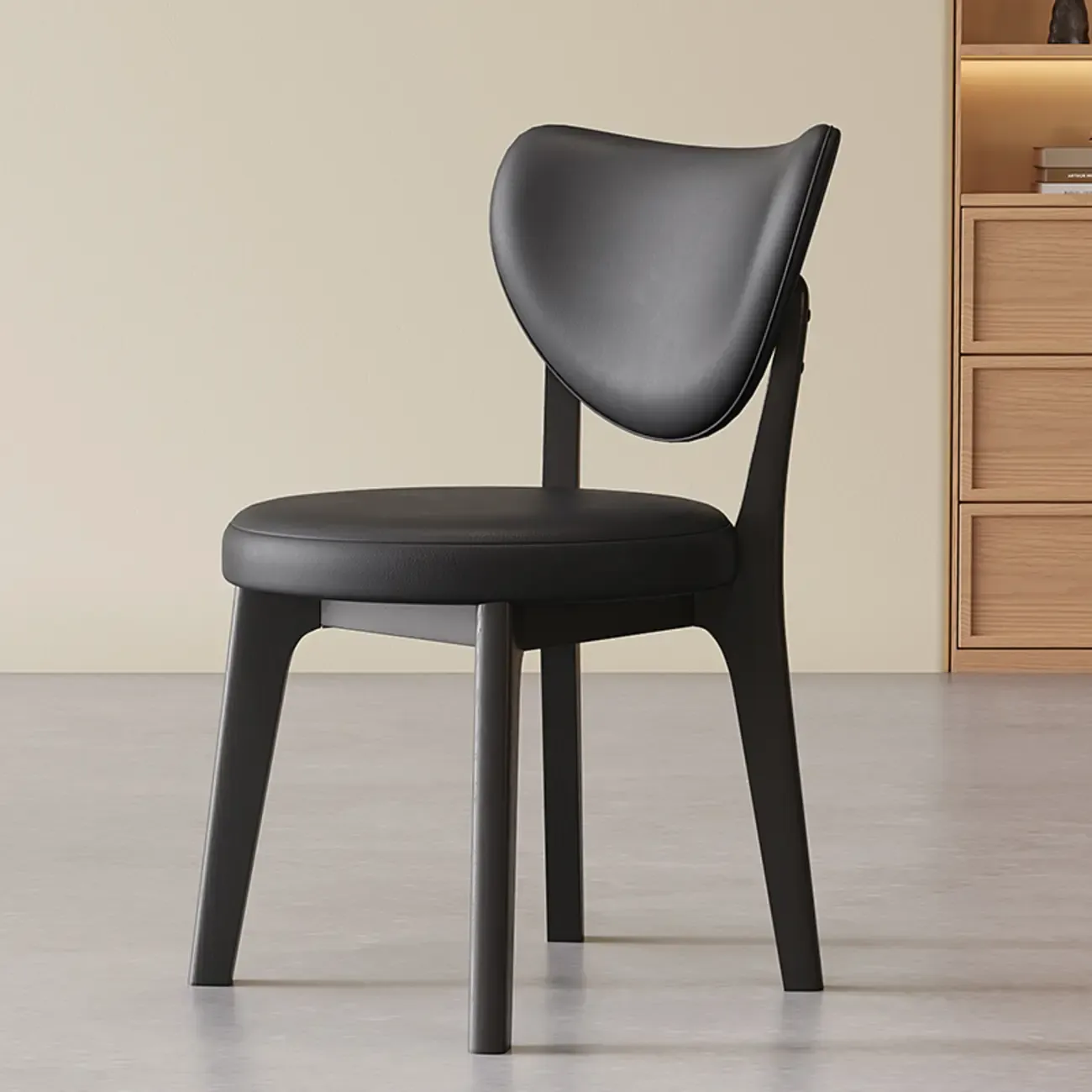 Modern Faux Leather Wingback Armless Dining Chair